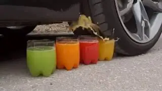 Crushing Crunchy & Soft Things by Car! EXPERIMENT: Car vs Coca Cola, Fanta, Mirinda Balloons