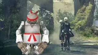 Nier Automata 9S(2B) v Father Servo