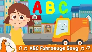 ABC Lied Deutsch mit Fahrzeugen Alphabet lernen für Kinder mit Kehrmaschine Bulldozer Mähdrescher