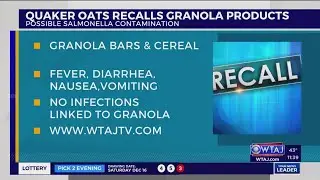 Quaker Oats products recalled for potential Salmonella contamination