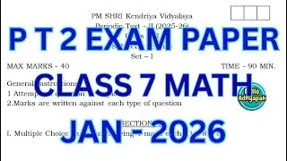 Class 7 Math PT 2 Exam 2025 | With Answers | 
