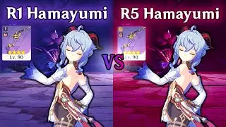 R1 vs R5 Hamayumi on Ganyu | Are Hamayumi Refinements Worth It?