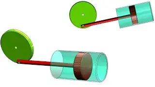 Mechanism 38: Oscillating cylinder & piston mechanism - SolidWorks Tutorial