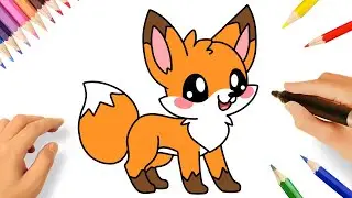 HOW TO DRAW A CUTE FOX STEP BY STEP 🦊❤️