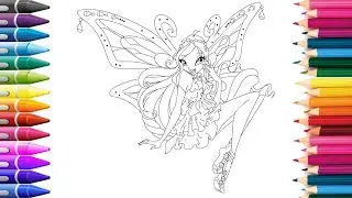 Winx Club |  Рисуем Блум из Винкс | Bloom Enchantix Учимся рисовать Раскраски для Детей KidsColoring