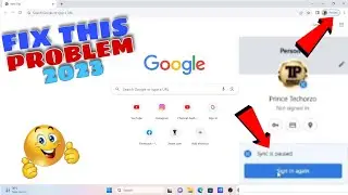 How To Fix Paused Problem In Chrome Browser | Fix Chrome Sync Is Paused 2023 | Prince techorzo