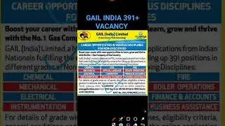 GAIL INDIA 391 VACANCY 🎊🎉💐