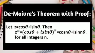 De Moivre's Theorem of Complex Numbers with Proof | Complex Numbers | De Moivre's | Pythagoras Math