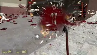 gmod killing brutal hl scientists with Shooting Crowbar