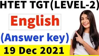 HTET 2021 TGT(LEVEL 2) Answer Key | English questions asked in HTET exam | HTET 2021 Answer Key