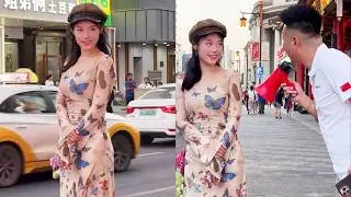 终于遇上身材长相都完美的老妹，你说她怎么就有男朋友了呢？准备好的说媒又泡汤了#喇叭哥#搞笑#搭讪#娱乐#街头搞笑#shorts