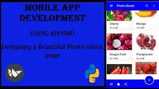 Designing a Beautiful Photo shoot page using KivyMD || Mobile App Development