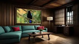 Forest Melodies: Asian Fairy Bluebird and Babbling Brook Harmony ,4k