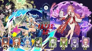Spiral Abyss 5.0 | C0 Emilie ft. C0 Mualani & C6 Yae Miko Aggravate | Genshin Impact