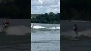 Kneeboarding fail on the lake face plant