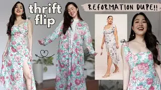 DIY Reformation Twilight Dress for only $3 ♥️ Reformation Dress Tutorial | THRIFT FLIP