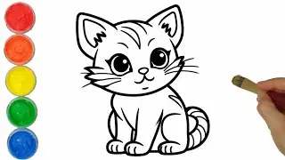 Cat Coloring, Painting and Drawing for Kids