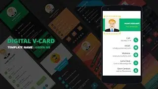 Digital Business Card Template | Digital vCard Template - GreenMe