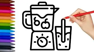 Bolalar uchun blender va sharbatni qanday chizish mumkin How to draw Blender and Juice for kids