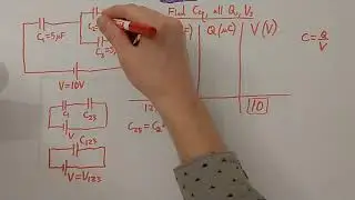 Example: Combining capacitors in complex circuits