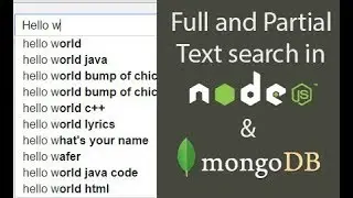 Partial and Full text Search in mongodb and node.js