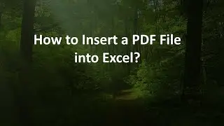 How to Insert a PDF File into Excel?