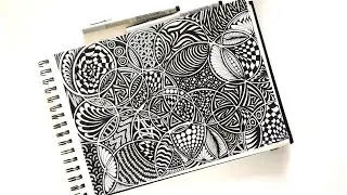 Zentangle art || Zentangle || Doodle art || Zendoodle || mushroom zentangleszen