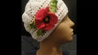 Little cap Part 3 Flower + sheet Knitting by a hook