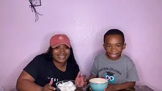 Mom and son Marshmallow challenge( Chubby Bunny)