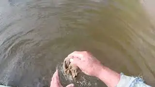 On one of the Ob channels. We catch live bait + check the tip-up.