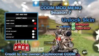 codm mod menu season 7 1.8.40/wall/longslide/unlock skin/weapon/operator/tutorial/VN