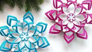 ❄️Snowflake DIY 🎄Christmas Decoration ❄️Star 🎄Christmas Crafts idea