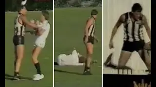 Football Player Hits Umpire/Referee Collingwood John Bourke AFL Fight/AFL Melee