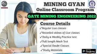 Gate Mining Online coaching||GATE 2022 Mining Engineering||Mining Gyan