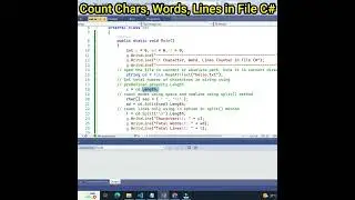 C# Program to Count the Lines, Words and Characters in a given File Text | File Read in C# 
