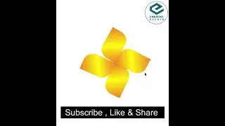 Create a flower in corel draw using yellow and orange colors with English Subtitles