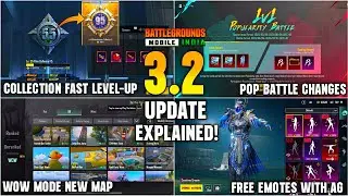 BGMI 3.2 UPDATE IS HERE || NEW COLLECTION FEATURES FAST LEVEL UP, FREE EMOTES, FREE REWARDS,