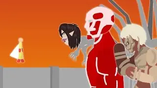 Saitama Vs Attack on titan |stick fight|