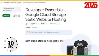 Developer Essentials Google Cloud Storage Static Website Hosting