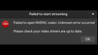 Your current video card driver does not support this NVENC version, please update your drivers