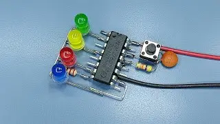 Electronic project switch LED circuit with 4017 IC