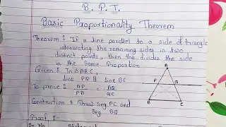 Basic Proportionality Theorem || B.P.T. || Similarity || 10th maths , Maharashtra State board||