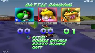 Mario Kart 64 Pro Battle (Testy vs Justase vs Alex) Kaillera Online