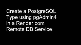 Create a PostgreSQL Type