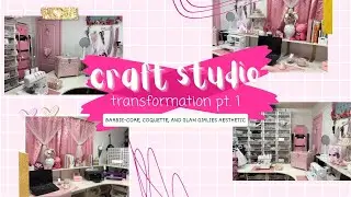DIY Transformation: My Pink Barbiecore Craft Studio 💕✨🎀🛠️ #pinkaesthetic