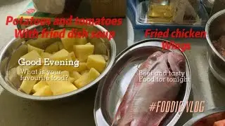 SOUP POTATO,TOMATO AND FISH..! FRIED CHICKEN WINGS..!