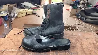 Mengubah sepatu lama menjadi sandal