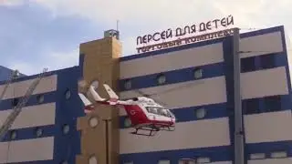 Пожар в Москве тц «Персей для детей» ликвидирован.Запись улетающего спасательного вертолета