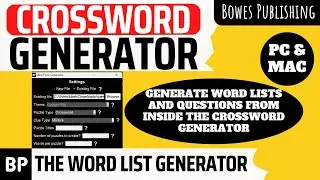 Creating Word Lists For The Criss Cross Generator Using The Word List Generator Feature