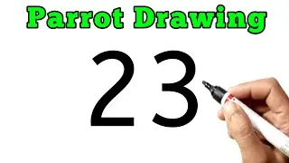 Parrot Drawing Step By Step For Beginners | How To Draw A Parrot With Numbers